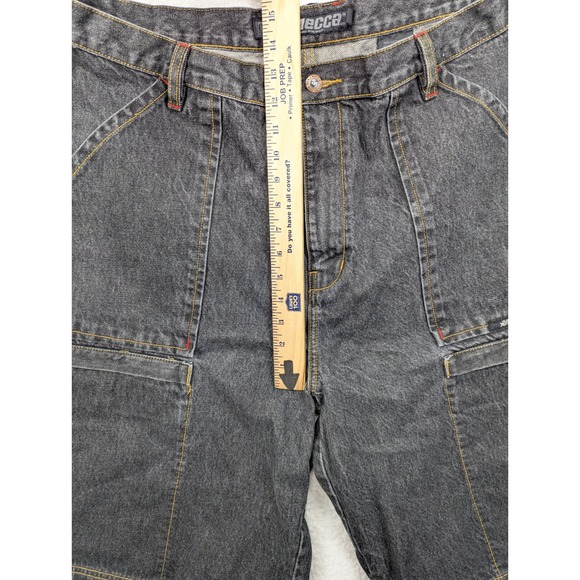 DNM Mecca‎ Carpenter Denim Shorts Vintage Streetwear Pockets Black 42 - Picture 9 of 11